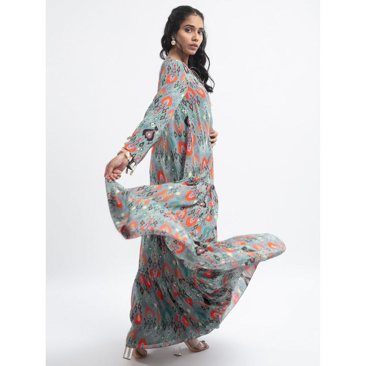 Ps Pret By Payal Singhal Blue Ikat Garden Boho Maxi Dress