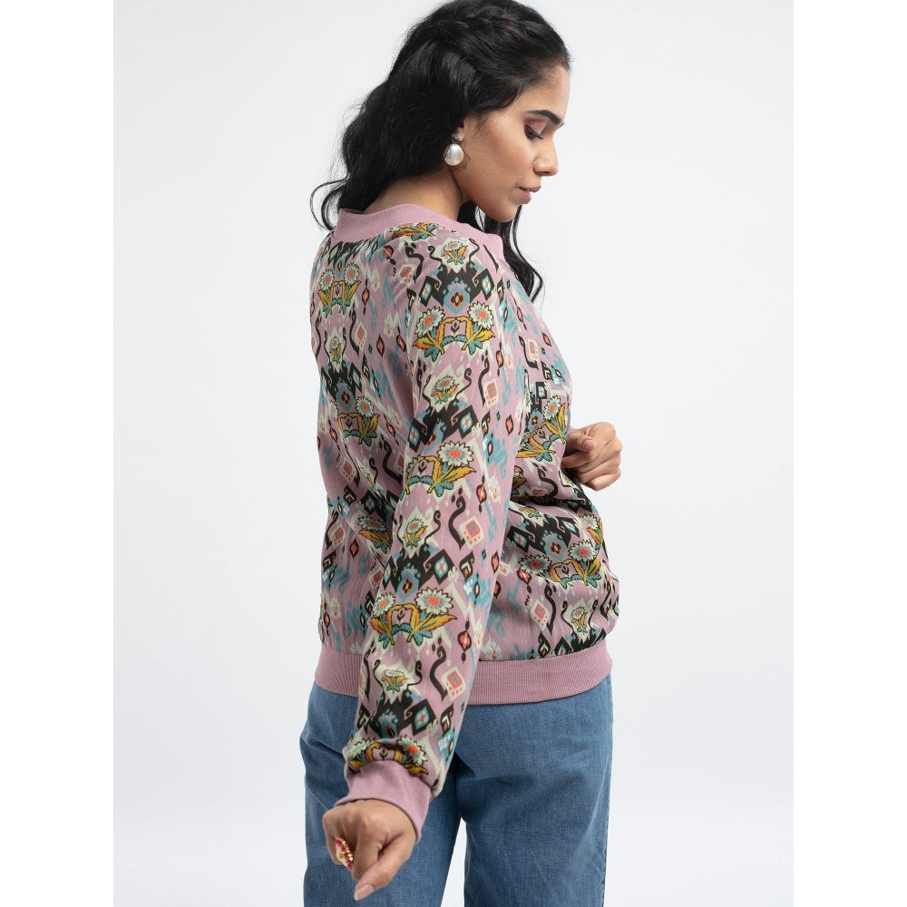 PS Pret by Payal Singhal Pink Ikat Love Bomber Jacket