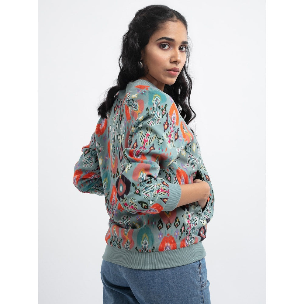 PS Pret by Payal Singhal Blue Ikat Garden Bomber Jacket