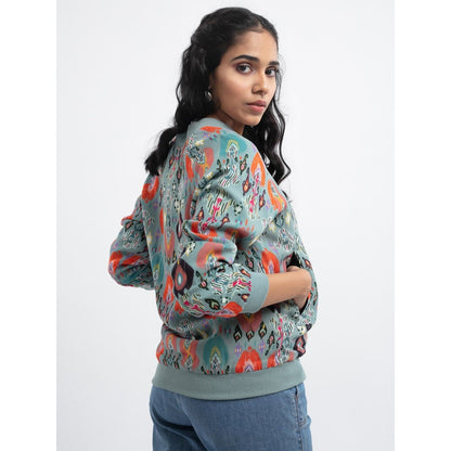 PS Pret by Payal Singhal Blue Ikat Garden Bomber Jacket