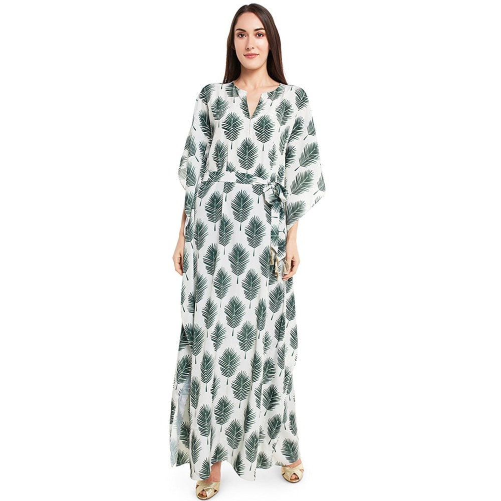 PS Pret by Payal Singhal Crepe Off White Printed Kaftan