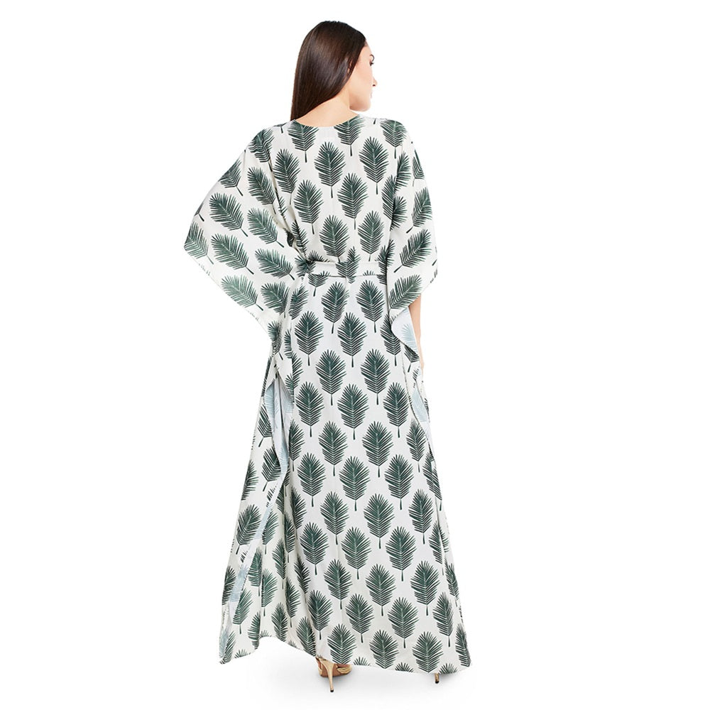 PS Pret by Payal Singhal Crepe Off White Printed Kaftan