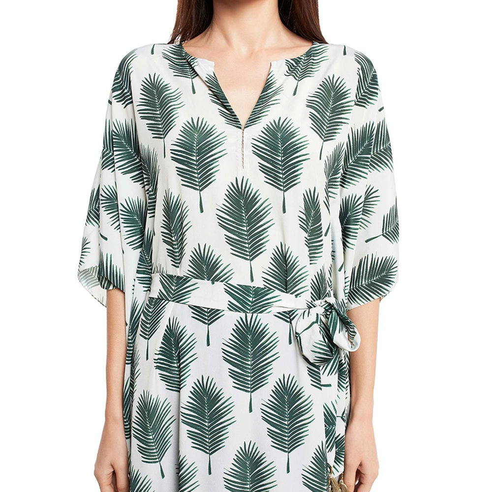 PS Pret by Payal Singhal Crepe Off White Printed Kaftan