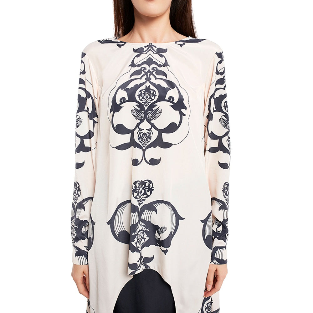 PS Pret by Payal Singhal Crepe Off White Solids Top With Dhoti Pant (Set of 2)