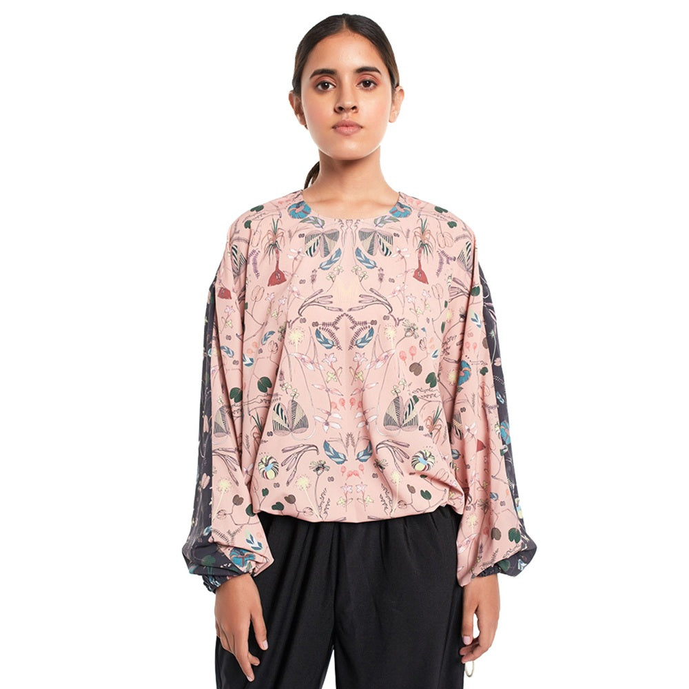 Ps Pret By Payal Singhal Crepe Peach Floral Tunic