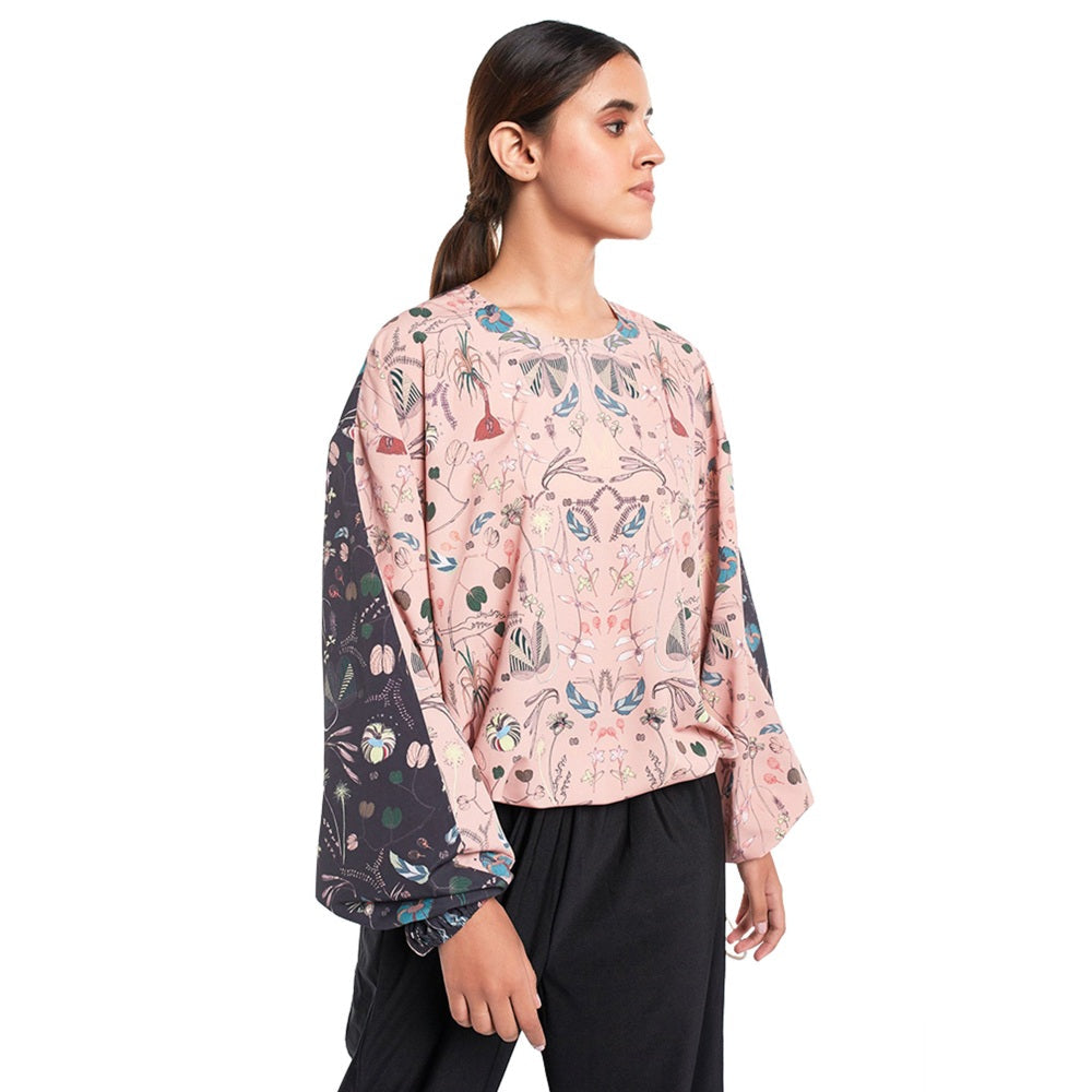 Ps Pret By Payal Singhal Crepe Peach Floral Tunic