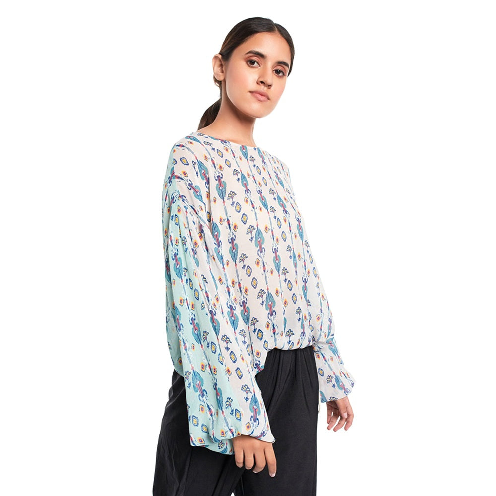 PS Pret by Payal Singhal Crepe White Printed Tunic