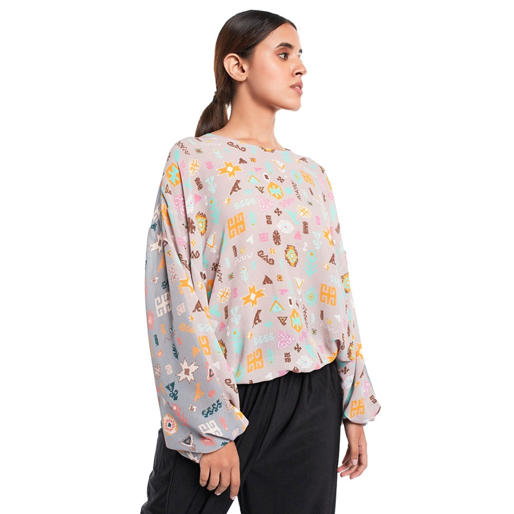 PS Pret by Payal Singhal Crepe Lavender Printed Tunic