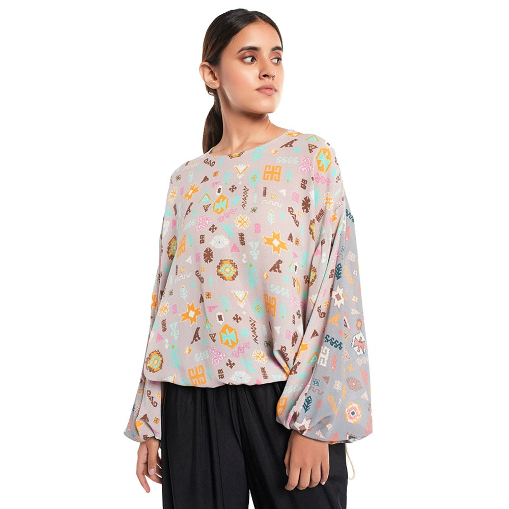 PS Pret by Payal Singhal Crepe Lavender Printed Tunic