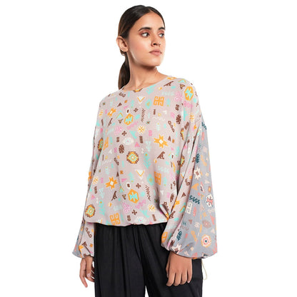 PS Pret by Payal Singhal Crepe Lavender Printed Tunic