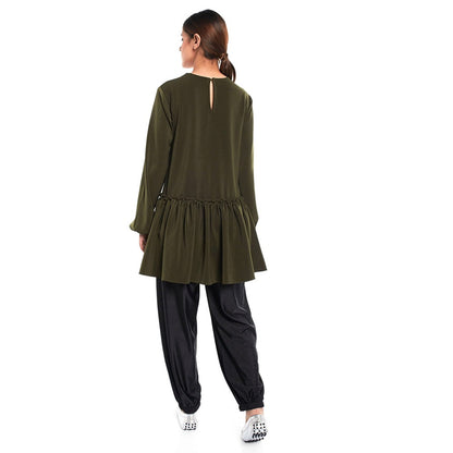 PS Pret by Payal Singhal Crepe Green Solids Tunic