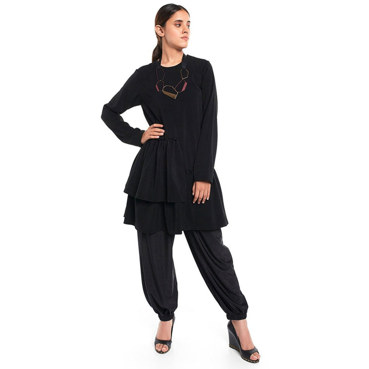 Ps Pret By Payal Singhal Crepe Black Solids Tunic