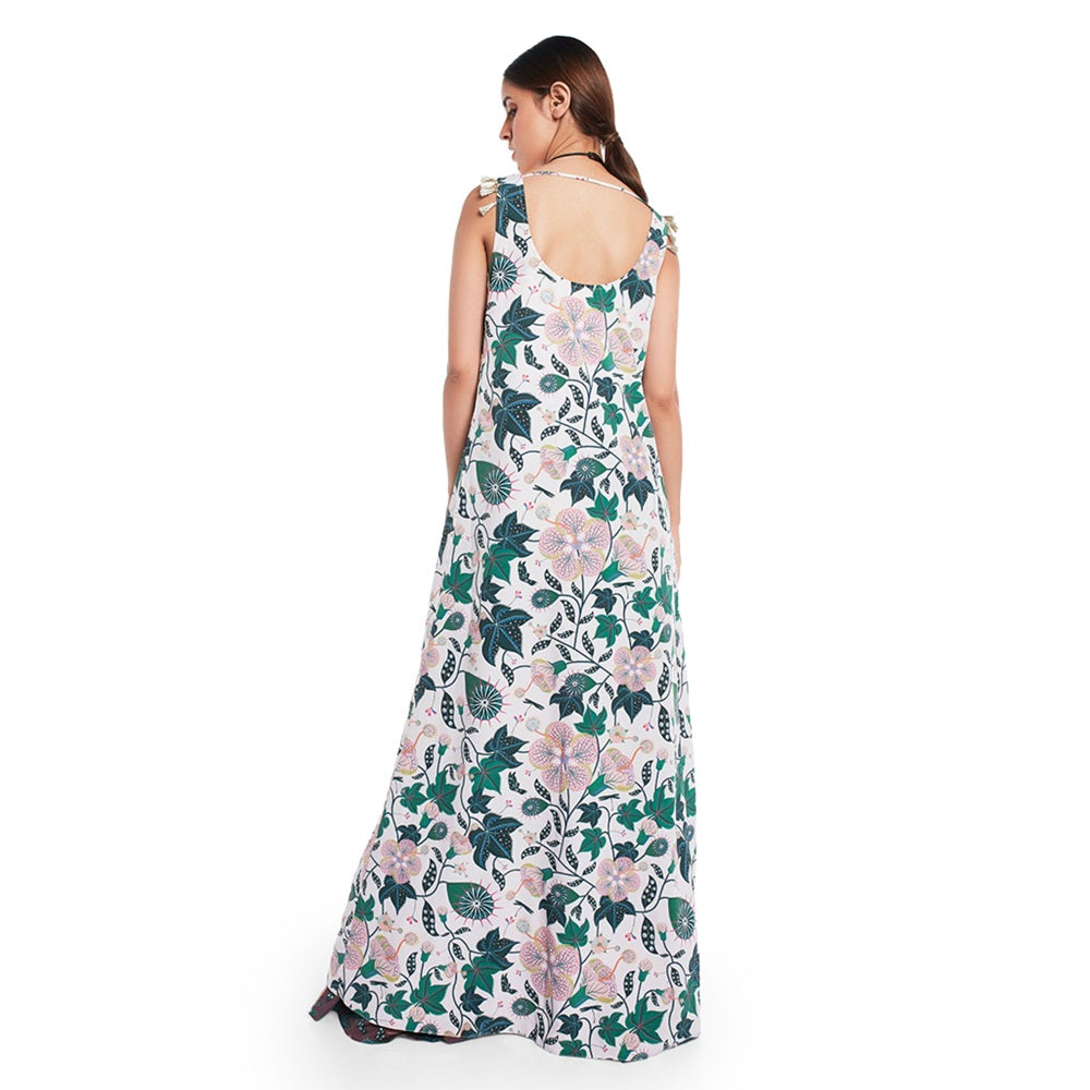 PS Pret by Payal Singhal Georgette White Printed Kurta With Palazzo (Set of 2)