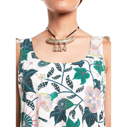 PS Pret by Payal Singhal Georgette White Printed Kurta With Palazzo (Set of 2)