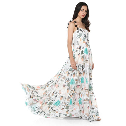 PS Pret by Payal Singhal Georgette White Printed Dress