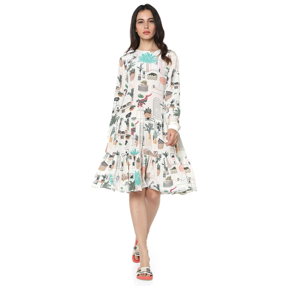 PS Pret by Payal Singhal Crepe White Printed Tunic