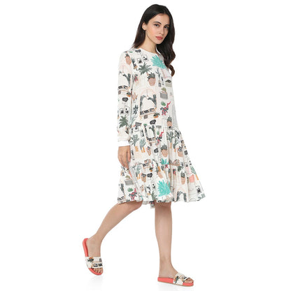 PS Pret by Payal Singhal Crepe White Printed Tunic