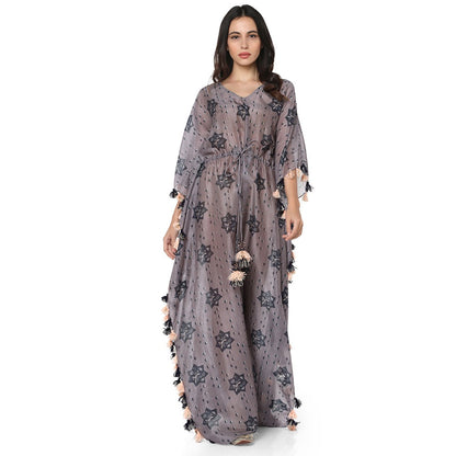 PS Pret by Payal Singhal Silk Purple Printed Kaftan