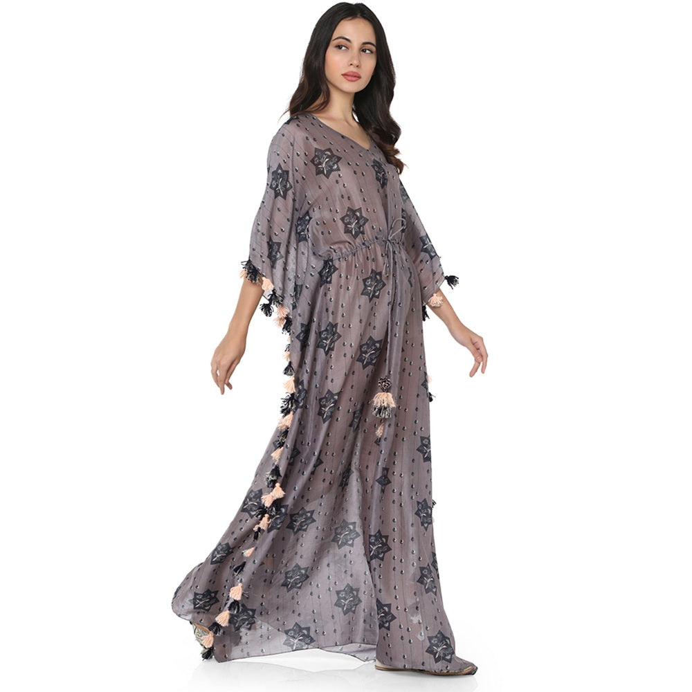PS Pret by Payal Singhal Silk Purple Printed Kaftan