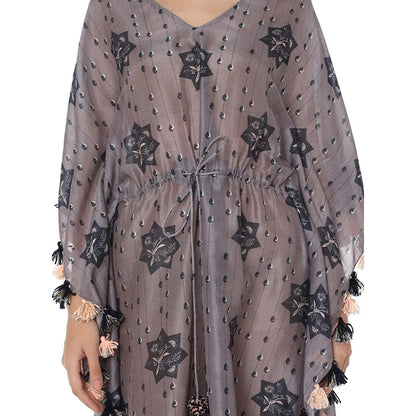 PS Pret by Payal Singhal Silk Purple Printed Kaftan