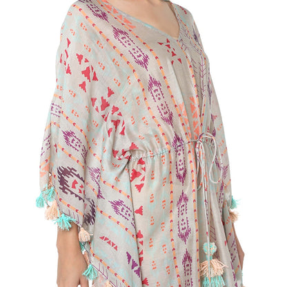 PS Pret by Payal Singhal Silk Grey Printed Kaftan