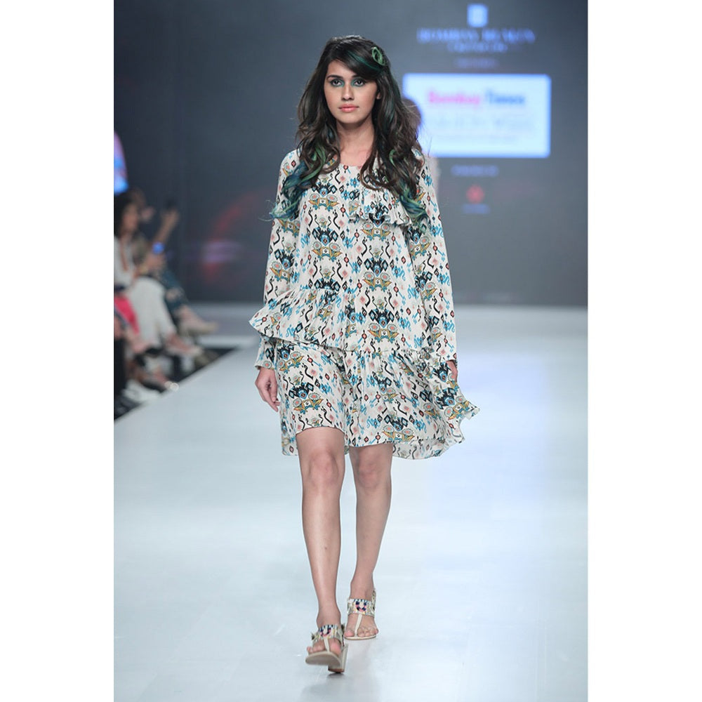 Ps Pret By Payal Singhal Arza White Printed Crepe Tunic