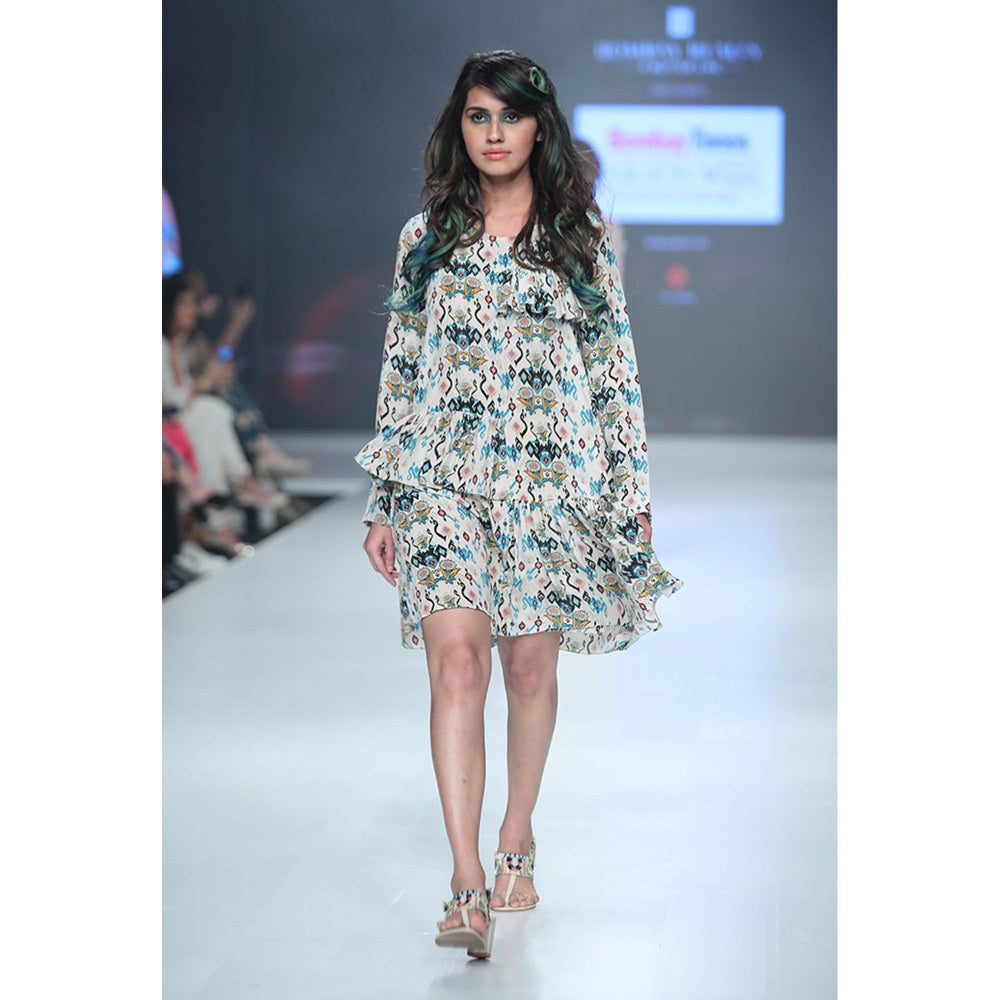 PS Pret by Payal Singhal Arza White Printed Crepe Tunic