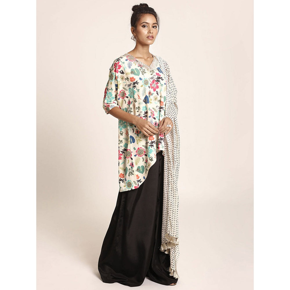 Ps Pret By Payal Singhal Printed Crepe Kurta With Palazzo And Georgette Dupatta (Set Of 3)