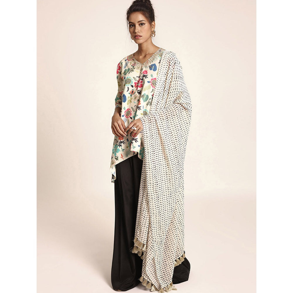 PS Pret by Payal Singhal Printed Crepe Kurta With Palazzo And Georgette Dupatta (Set Of 3)