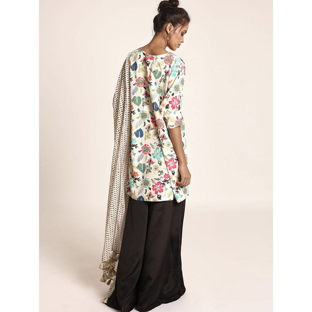 PS Pret by Payal Singhal Printed Crepe Kurta With Palazzo And Georgette Dupatta (Set Of 3)