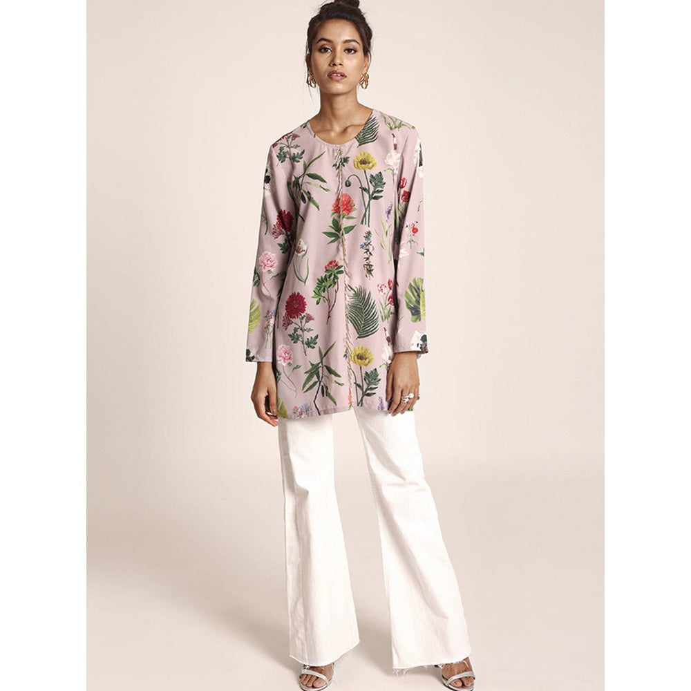 Ps Pret By Payal Singhal Lilac Printed Art Crepe Tunic