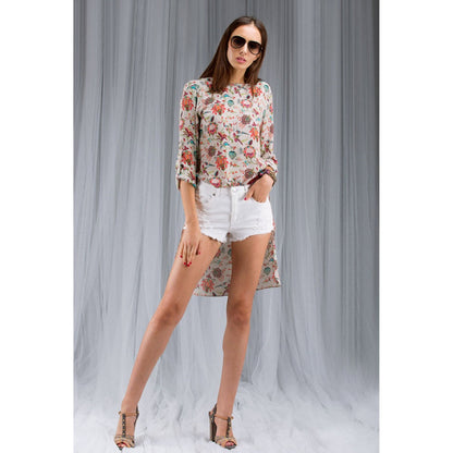 PS Pret by Payal Singhal Khaki Chidiya Print High Low Tunic