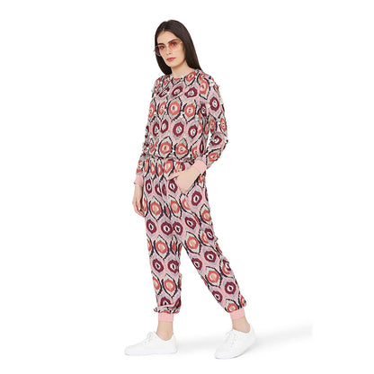 PS Pret by Payal Singhal Red Colour Printed Art Top with Jogger Pant (Set of 2)