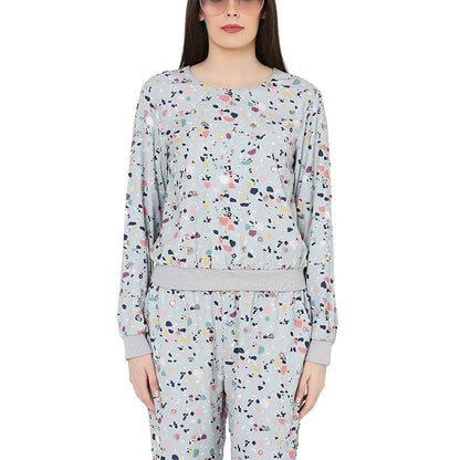 PS Pret by Payal Singhal Green Printed Art Crepe Top With Jogger Pant Set (Set of 2)