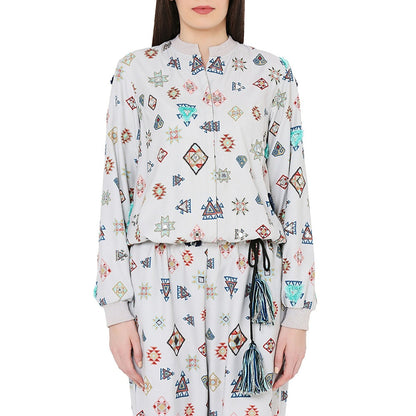 PS Pret by Payal Singhal Grey Printed Art Crepe Jumpsuit
