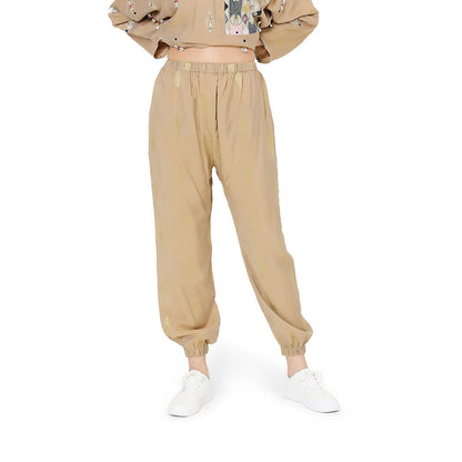 PS Pret by Payal Singhal Gold Brocade Oversized Top With Jogger Pant Set (Set of 2)