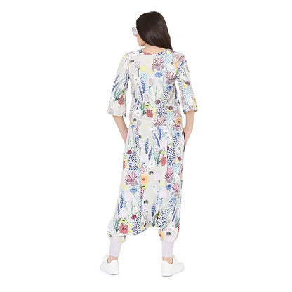 PS Pret by Payal Singhal Stone Printed Art Crepe Top With Low Crotch Pant Set (Set of 2)