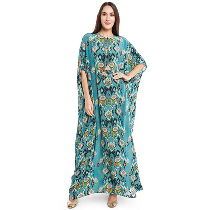 PS Pret by Payal Singhal Blue Printed Crepe Kaftan