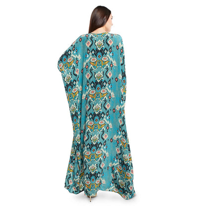 PS Pret by Payal Singhal Blue Printed Crepe Kaftan