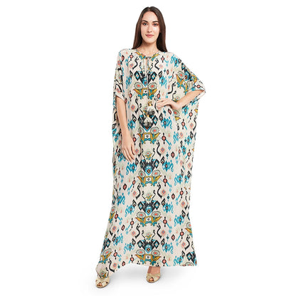 PS Pret by Payal Singhal White Printed Crepe Kaftan