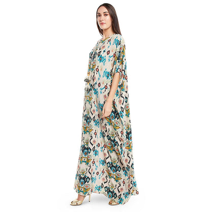 PS Pret by Payal Singhal White Printed Crepe Kaftan