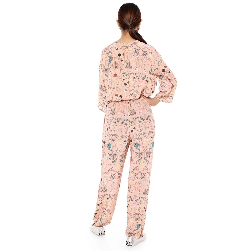 PS Pret by Payal Singhal Printed Crepe Top With Jogger Pants & Matching Reversible 3 Ply Mask (Set of 3)