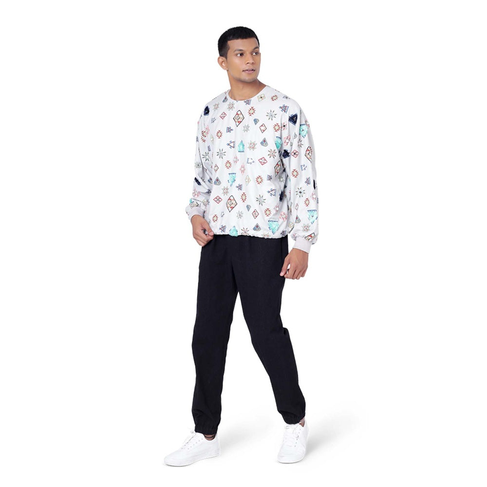 PS Men by Payal Singhal Grey Oversized Top with Black Jogger Pant - Set of 2