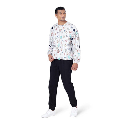 PS Men by Payal Singhal Grey Oversized Top with Black Jogger Pant - Set of 2