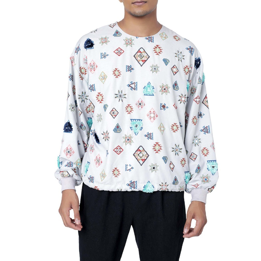 PS Men by Payal Singhal Grey Oversized Top with Black Jogger Pant - Set of 2