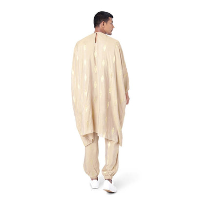 PS Men by Payal Singhal Brocade Oversized Kaftaan Top with Jogger Pant - Set of 2