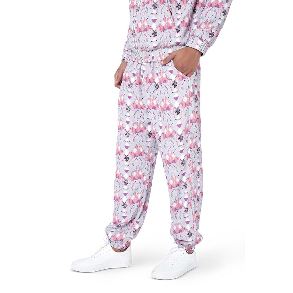 PS Men by Payal Singhal Grey Printed Art Crepe Bomber Jacket with Jogger Pant - Set of 2