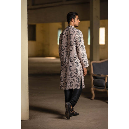 PS Men by Payal Singhal Blush Kurta with Off White Churidar - Set of 2