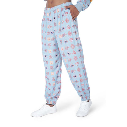 PS Men by Payal Singhal Blue Colour Printed Art Crepe Kurta with Jogger Pant - Set of 2