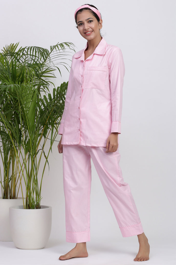 Cotton payjama set for girls pink